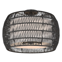Golden 6805-4SF BLK-MBR - Golden Lighting Everly 4-light Semi-Flush Mount in Matte Black and Modern Black Rattan shade